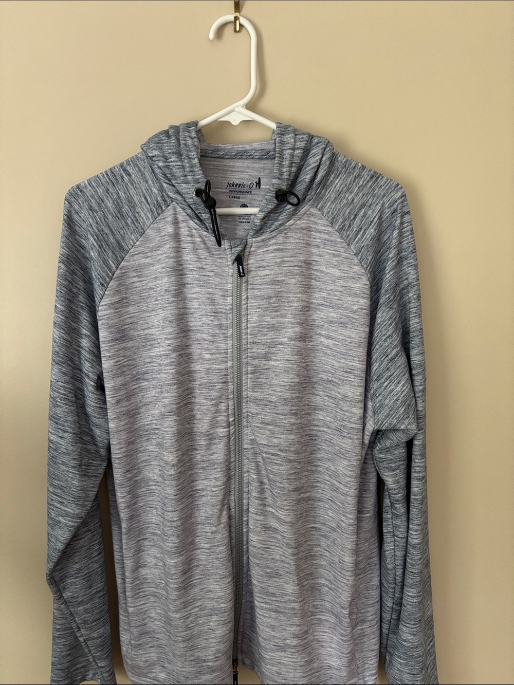 johnnie-O Men's Lightweight Gray Full‑Zip Hoodie Sweater